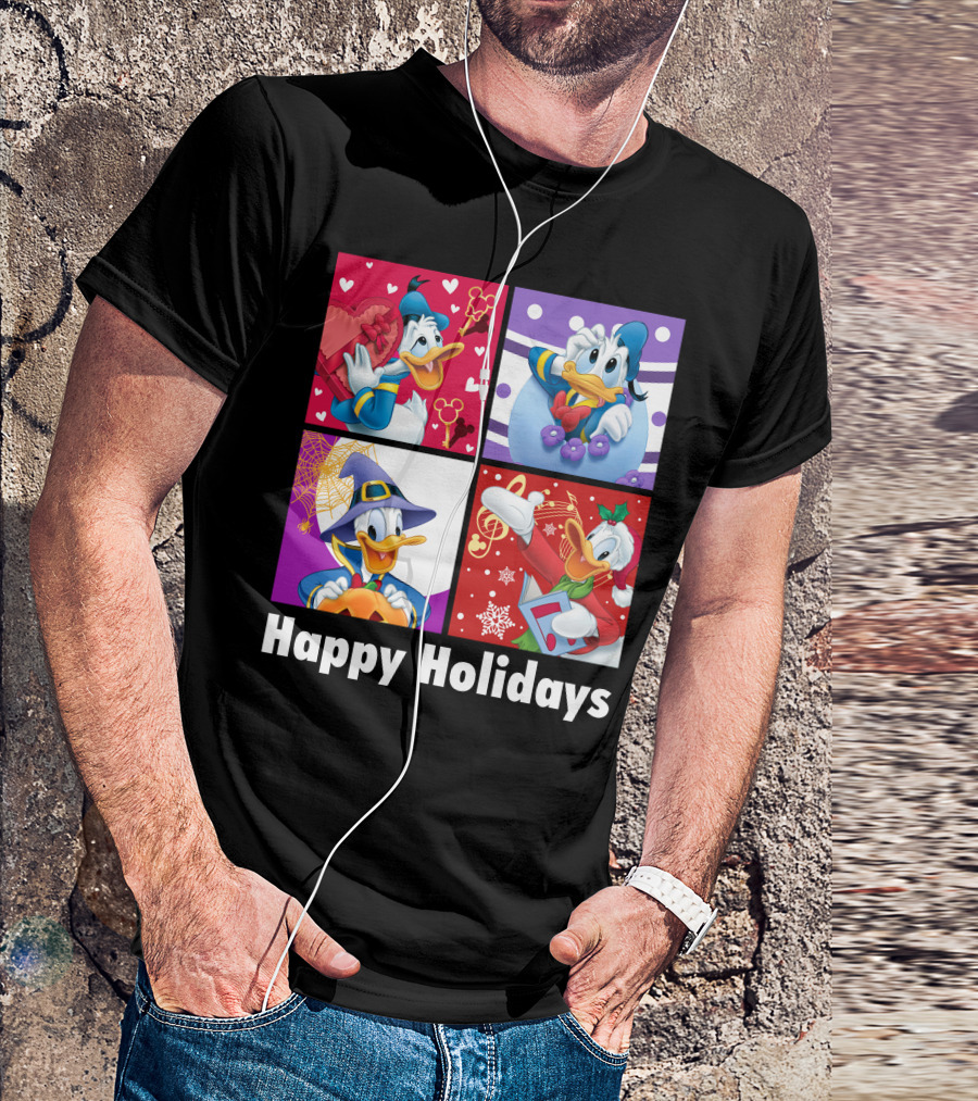 Happy Holidays Donald Duck Seasonal Cheer T-Shirt