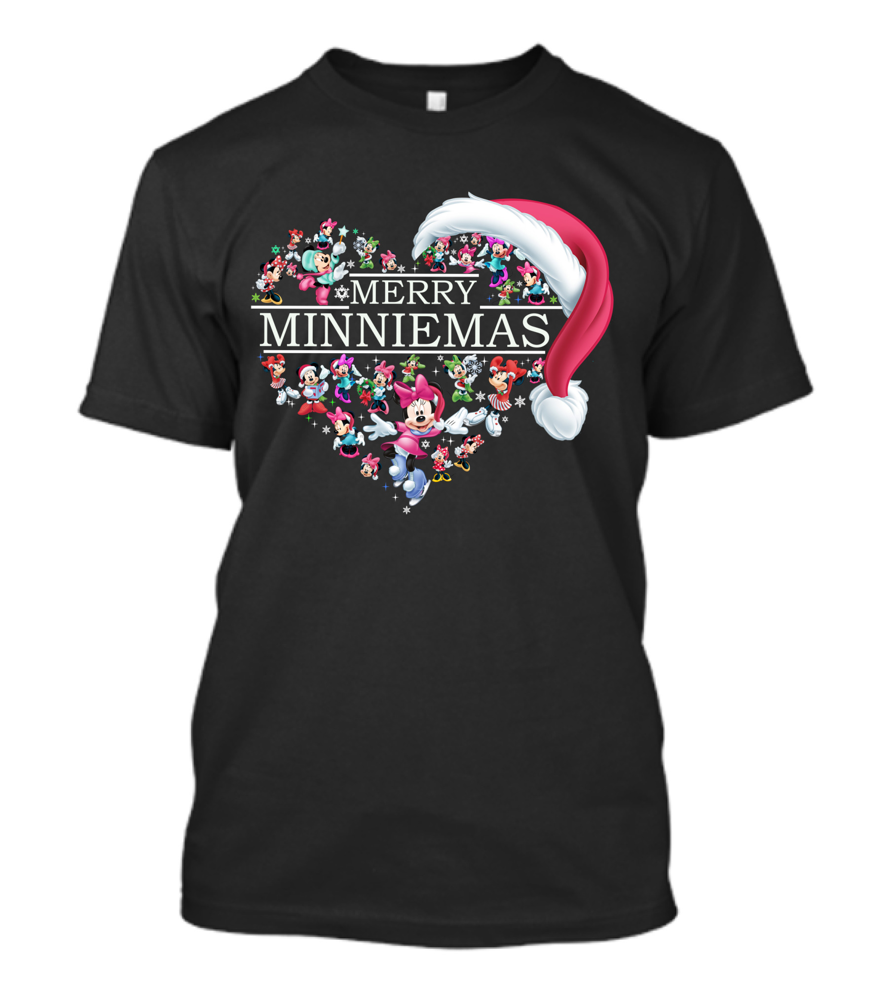 Merry Minniemas Heart Santa Hat Minnie Characters T-Shirt
