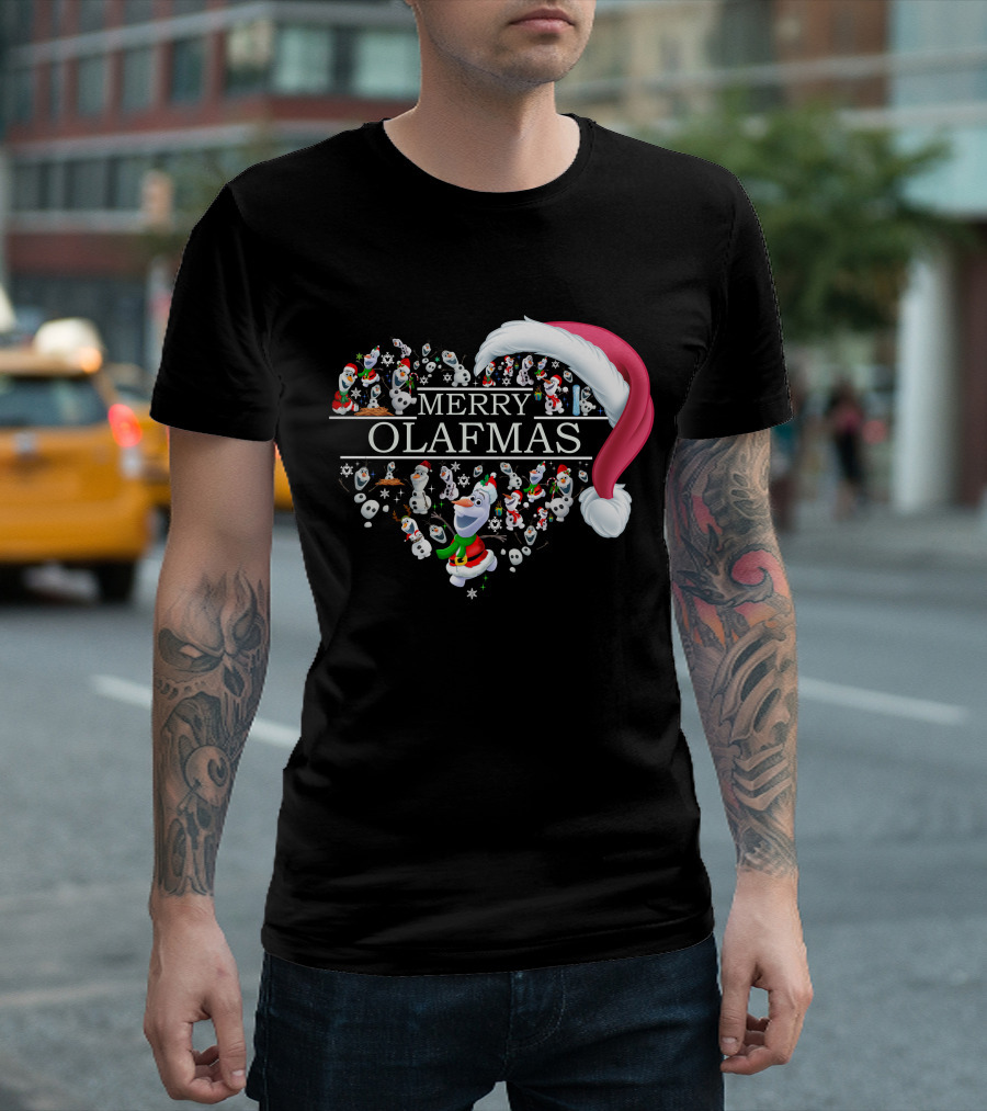 Merry Olafmas Santa Hat Heart T-Shirt