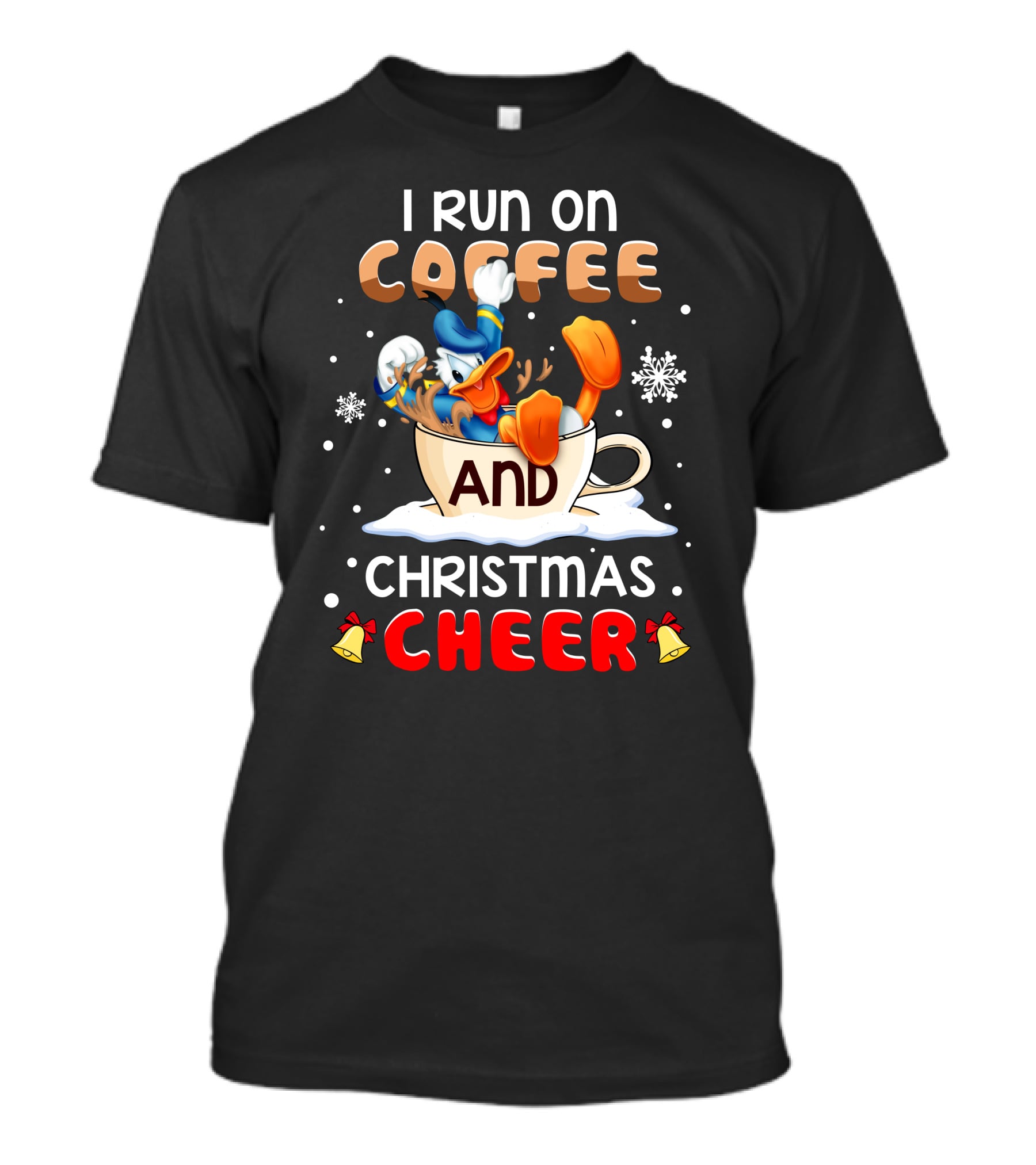 I Run On Coffee And Christmas Cheer Donald Duck T-Shirt