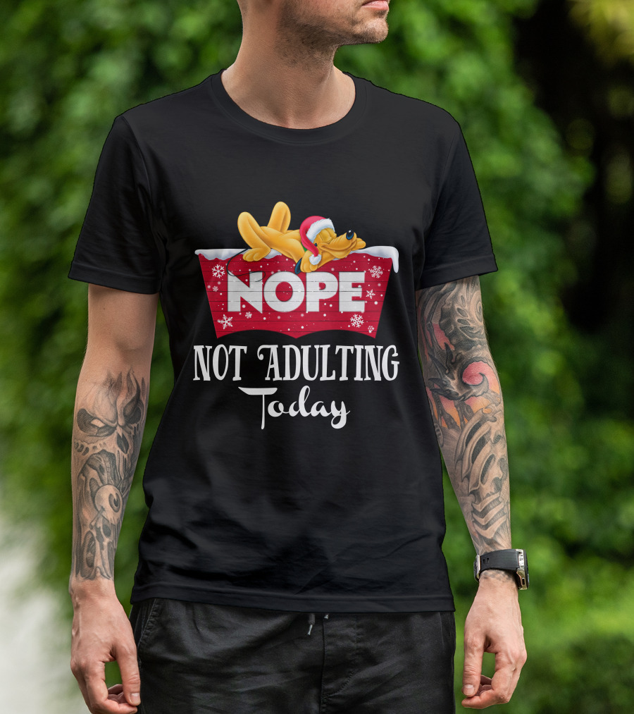 Pluto Nope Not Adulting Today T-Shirt