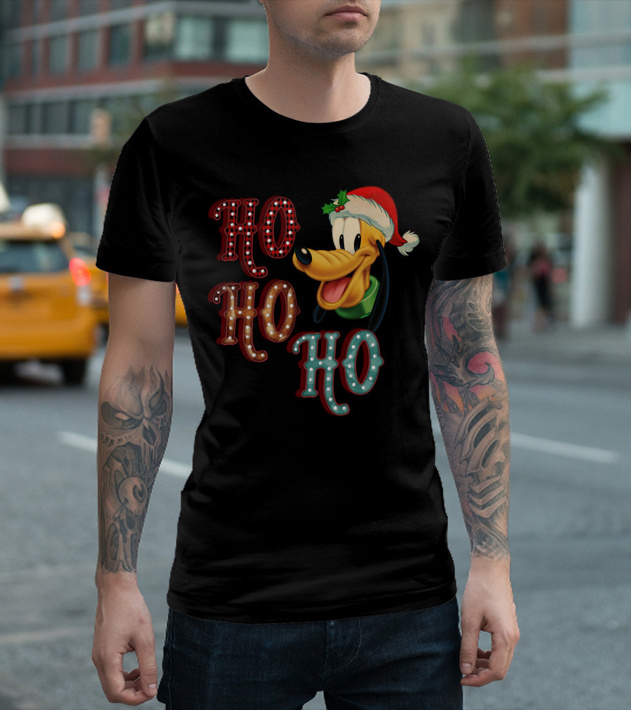 Ho Ho Ho Pluto Christmas Santa Hat T-Shirt
