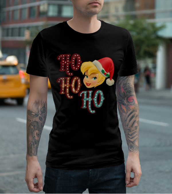 Ho Ho Ho Tinkerbell Santa Hat Christmas T-Shirt