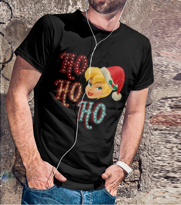 Ho Ho Ho Tinkerbell Santa Hat Christmas T-Shirt