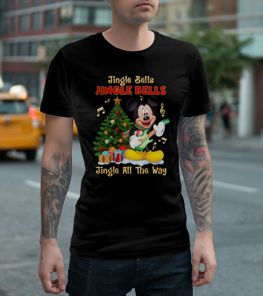 Jingle Bells Jingle Bells Mickey Jingle All The Way Christmas Tree T-Shirt