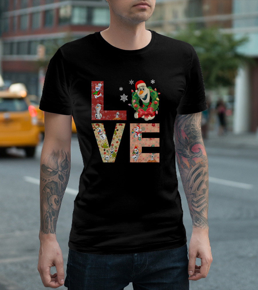 Olaf Christmas Love Snowman Festive Theme T-Shirt