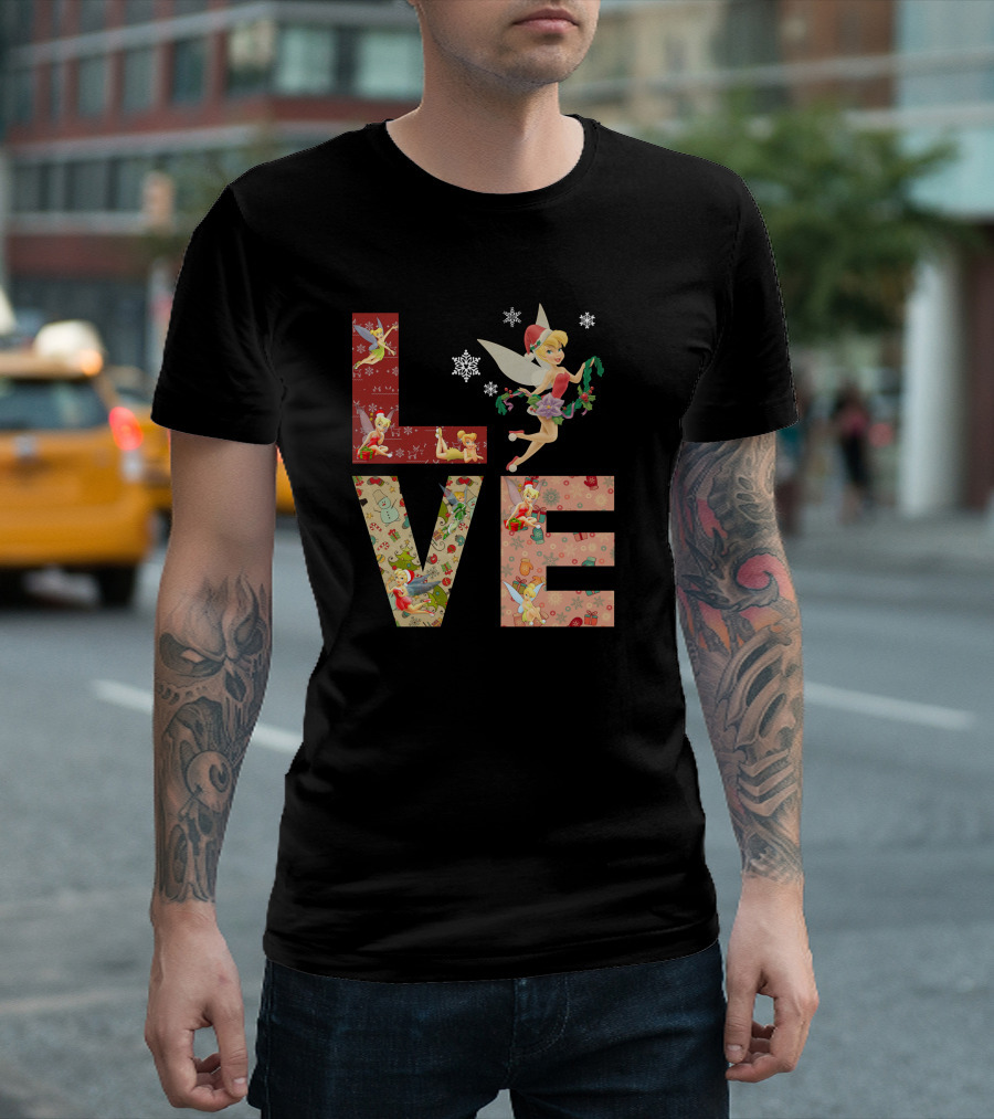 Love Tinkerbell Christmas Holiday Theme T-Shirt