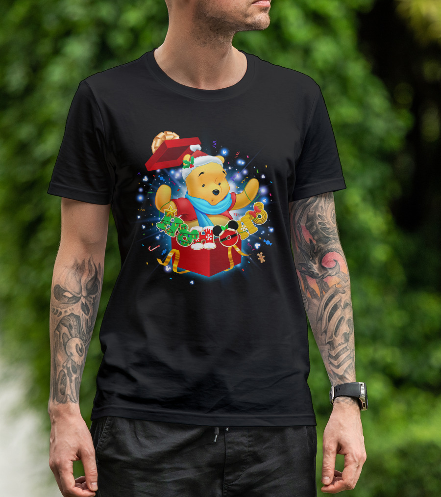 Winnie The Pooh Christmas Gift Box Holiday Cheer T-Shirt