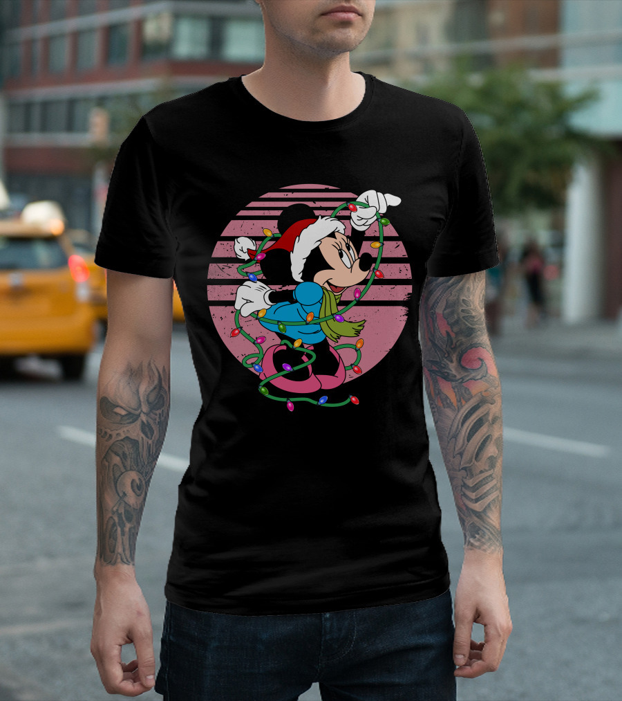 Minnie Mouse Christmas Lights Holiday Fun T-Shirt