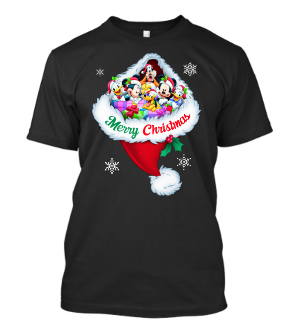 Mickey & Friends Merry Christmas Santa Hat T-Shirt