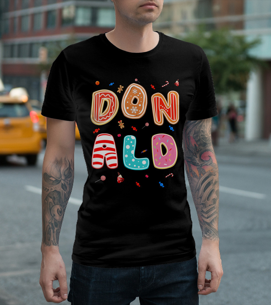 Donald Christmas Candy Gingerbread Festive Theme T-Shirt