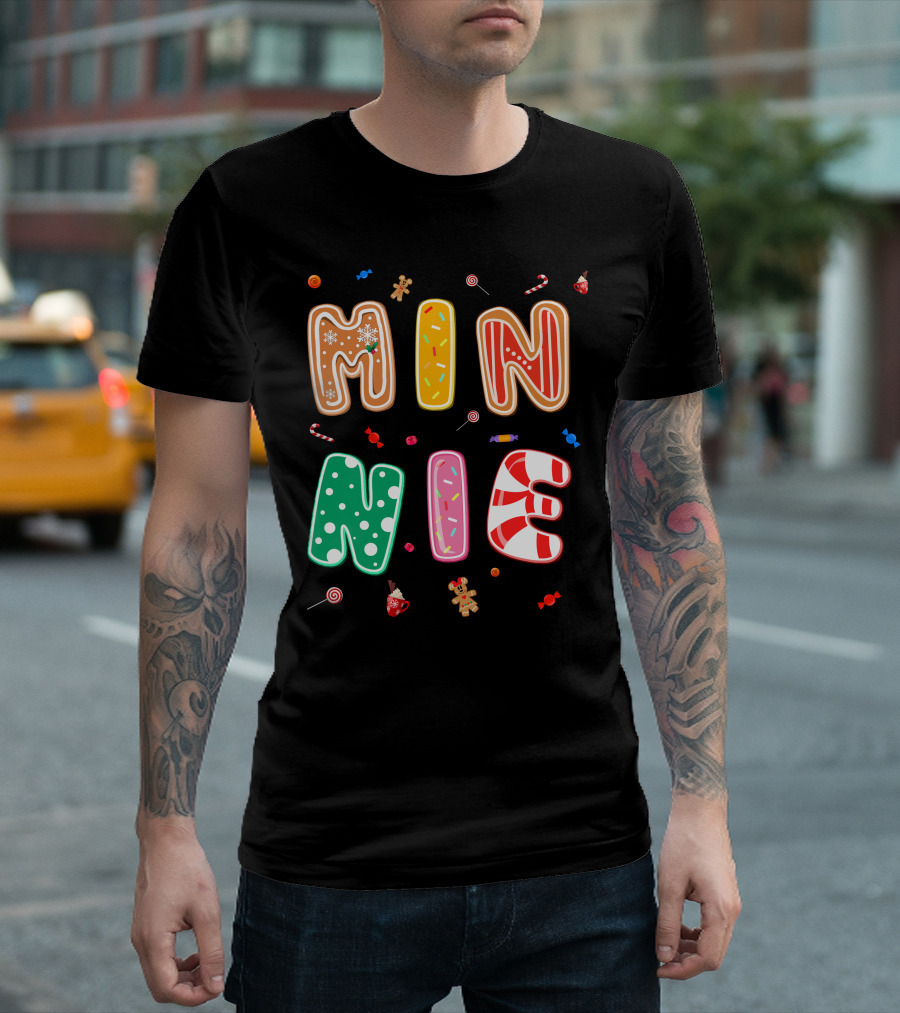 Minnie Christmas Candy And Gingerbread Theme T-Shirt