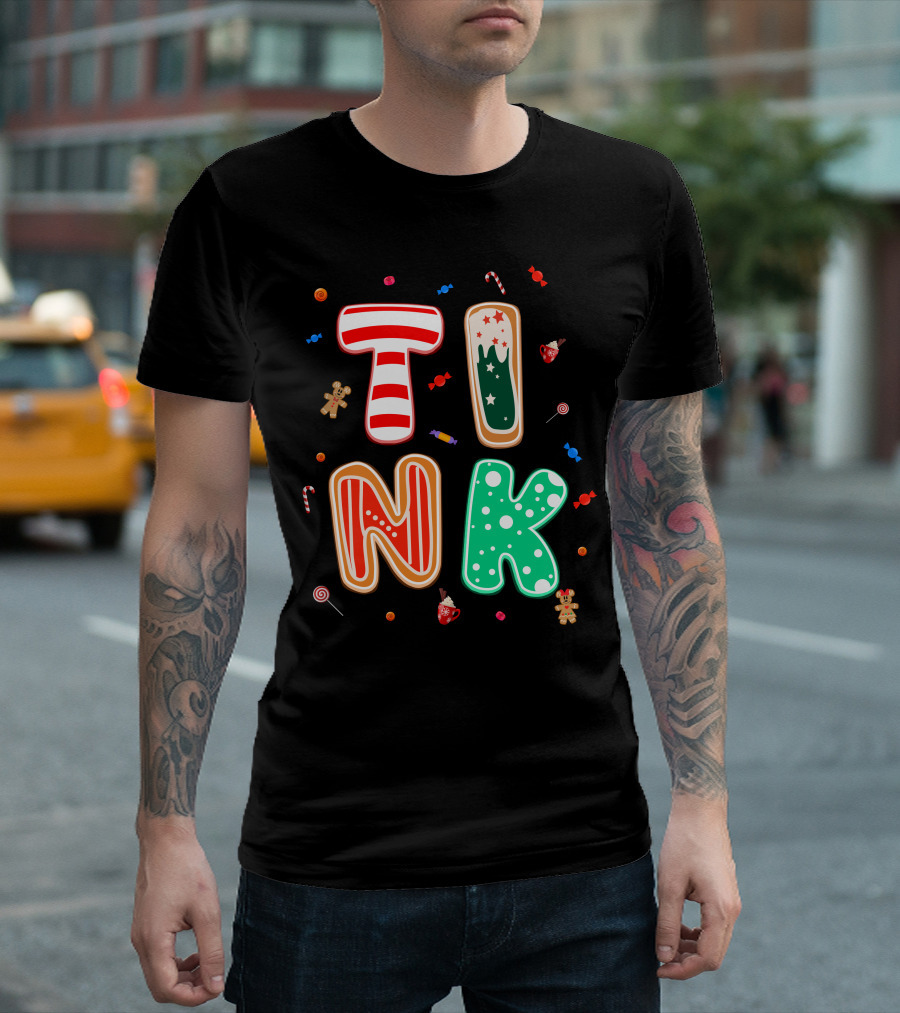 Tink Christmas Candy Gingerbread Holiday Letters T-Shirt