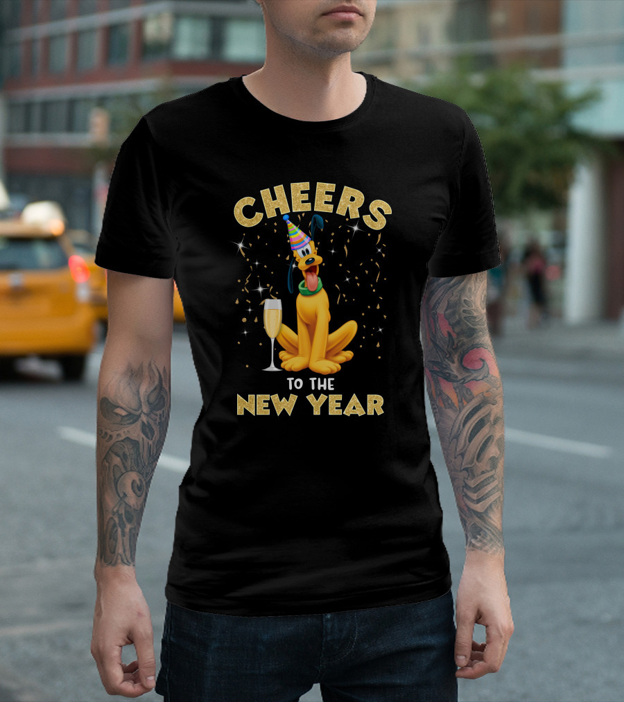 Cheers To The New Year Champagne Party Dog T-Shirt