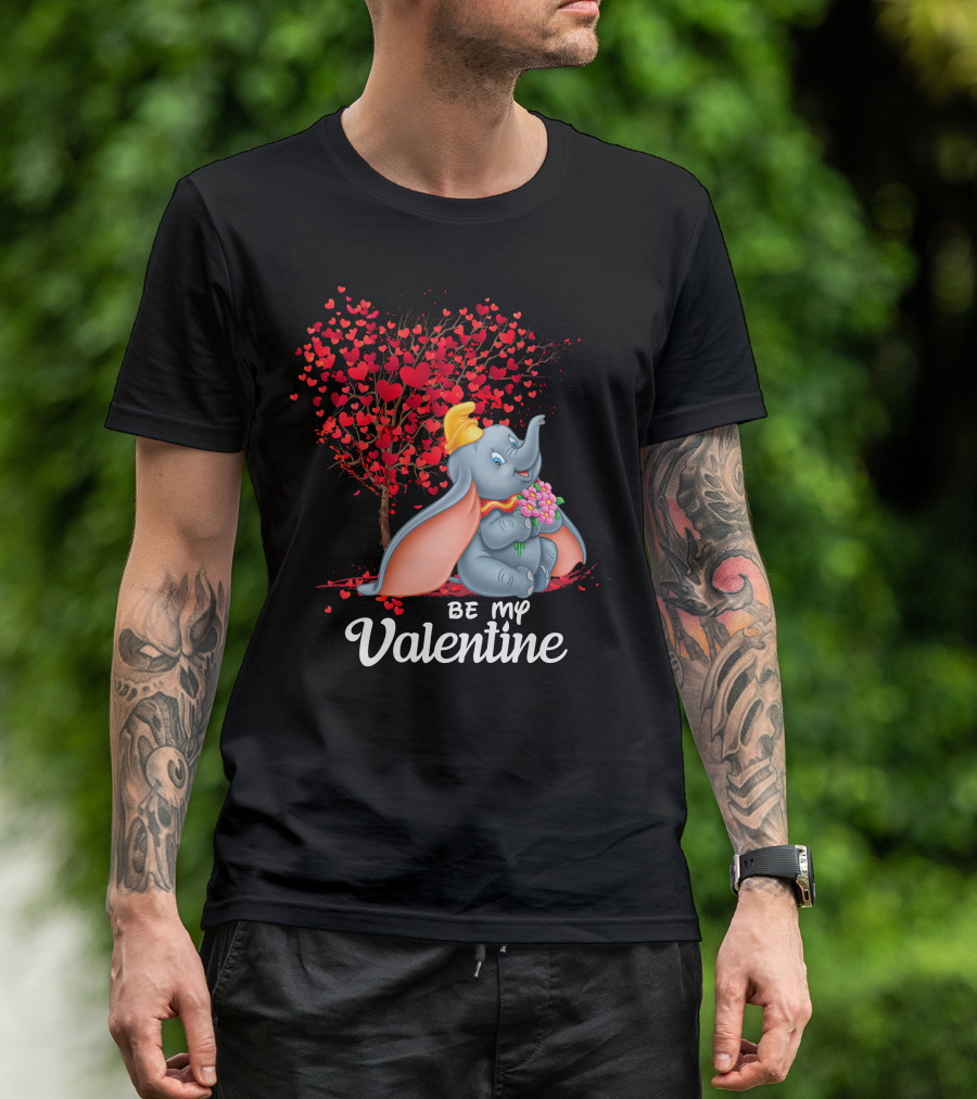 Dumbo Be My Valentine Red Heart Tree Bouquet T-Shirt