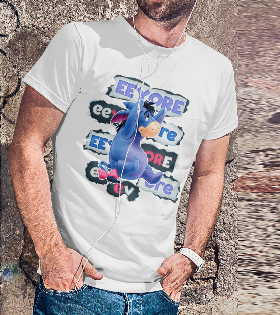 Eeyore Multiple Fonts And Colors Character Collage T-Shirt