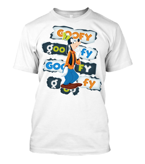 Goofy Disney Character With Multiple Text Styles T-Shirt