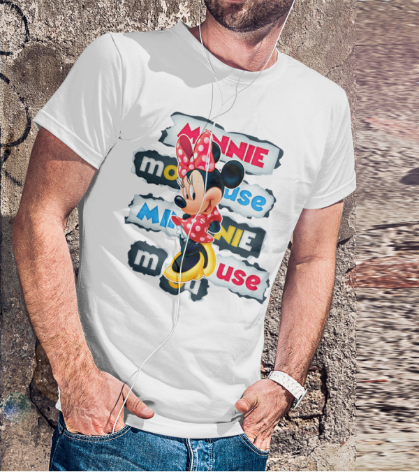 Minnie Mouse Polka Dots Bow Red And Yellow Style T-Shirt