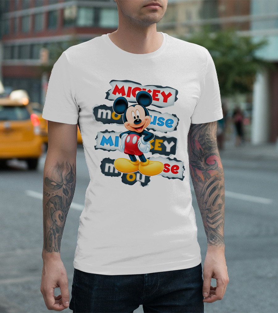 Mickey Mouse Classic Cartoon Character Artwork T-Shirt