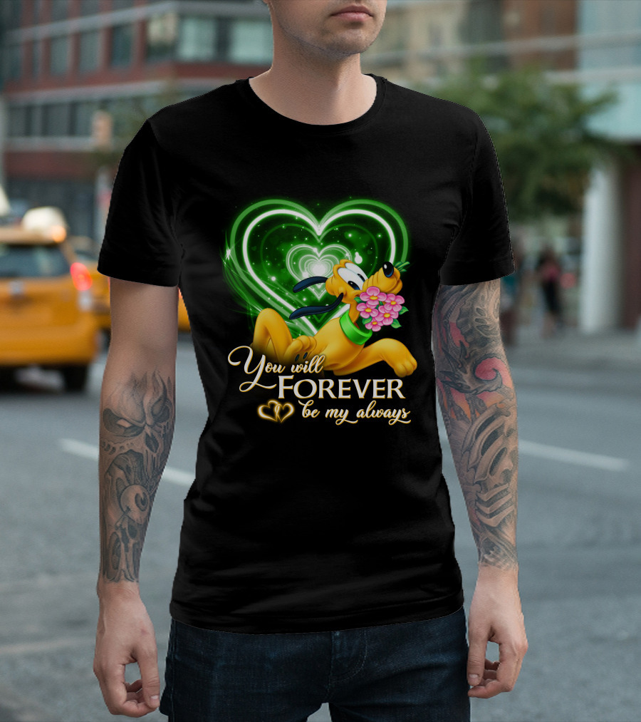 Pluto You Will Forever Be My Always Hearts And Flowers T-Shirt