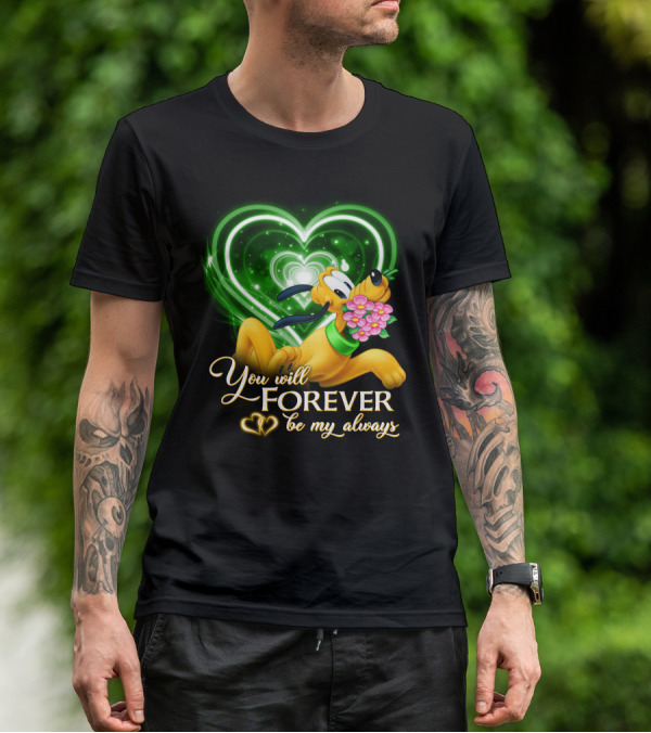 Pluto You Will Forever Be My Always Hearts And Flowers T-Shirt