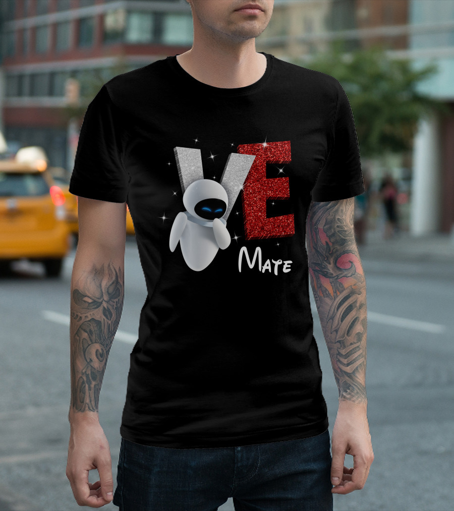 EVE Mate Sparkling Glitter Letters T-Shirt