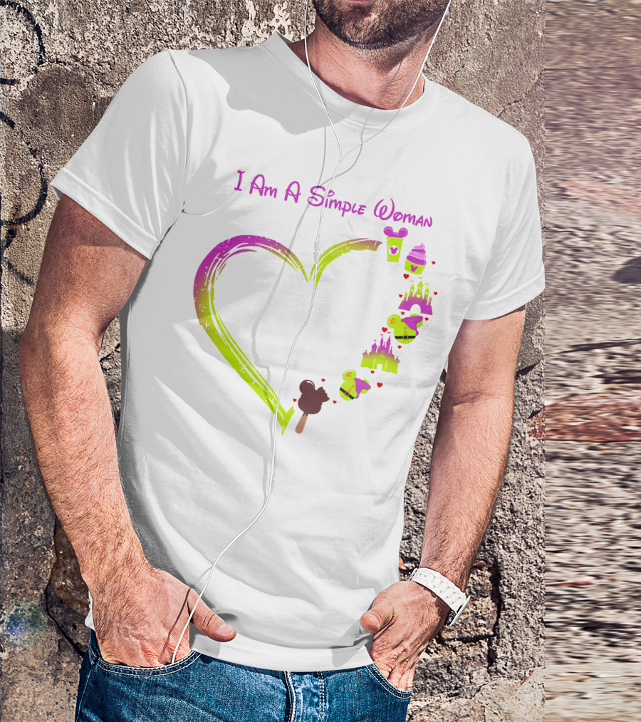 I Am A Simple Woman Castle Coffee Dopey Ice Cream Hearts T-Shirt