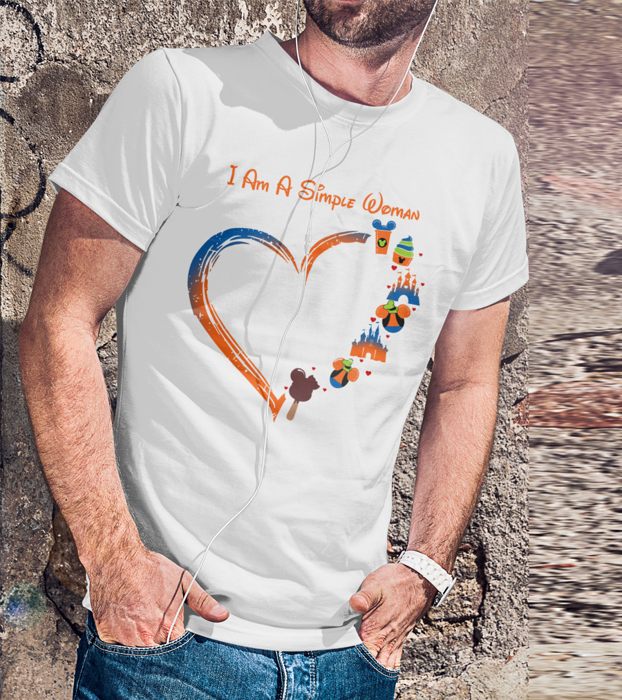 I Am A Simple Woman Heart Mickey Ice Cream Castle Minnie Ears T-Shirt