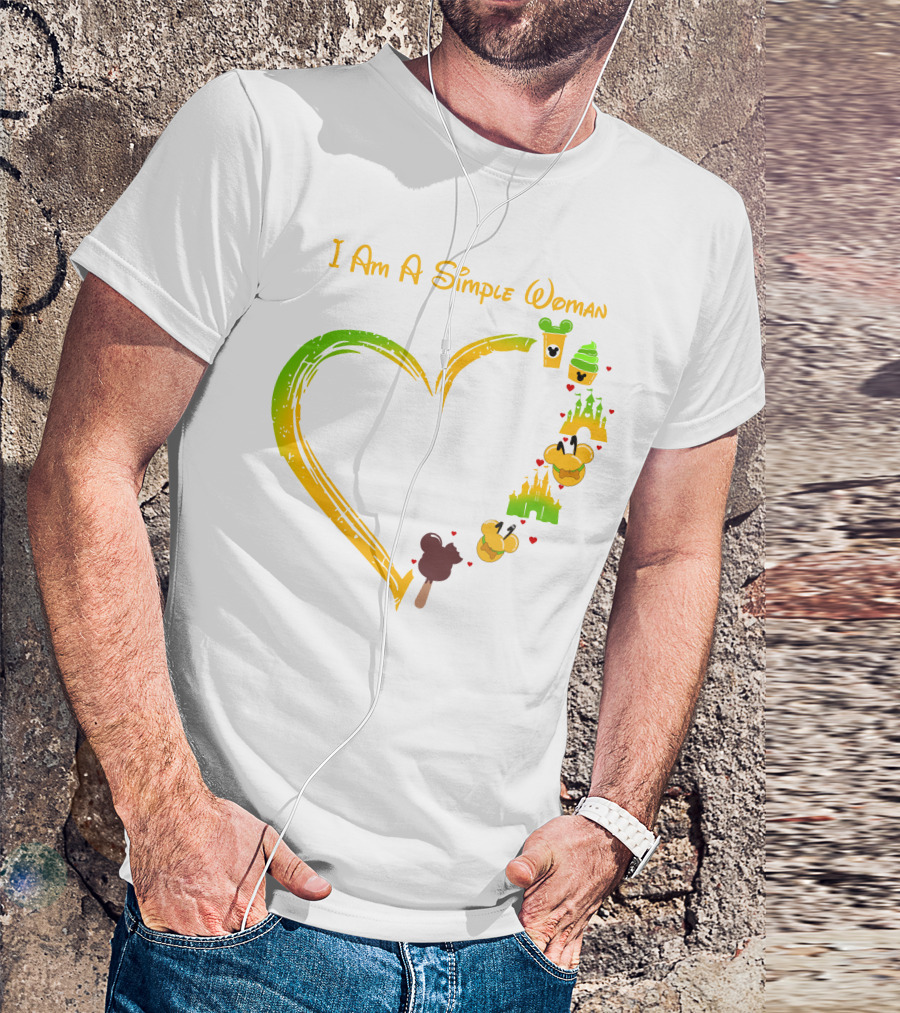 I Am A Simple Woman Heart Mouse Ears Ice Cream Castle T-Shirt