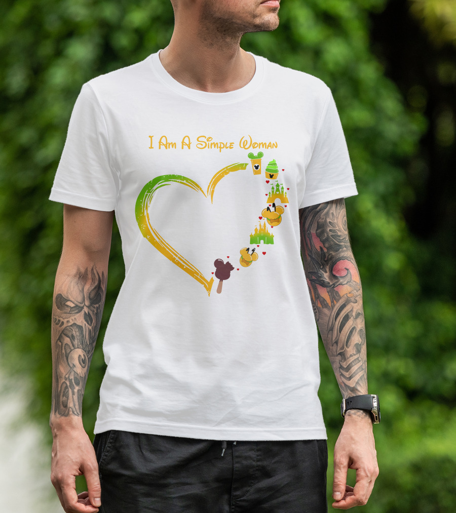 I Am A Simple Woman Heart Mouse Ears Ice Cream Castle T-Shirt