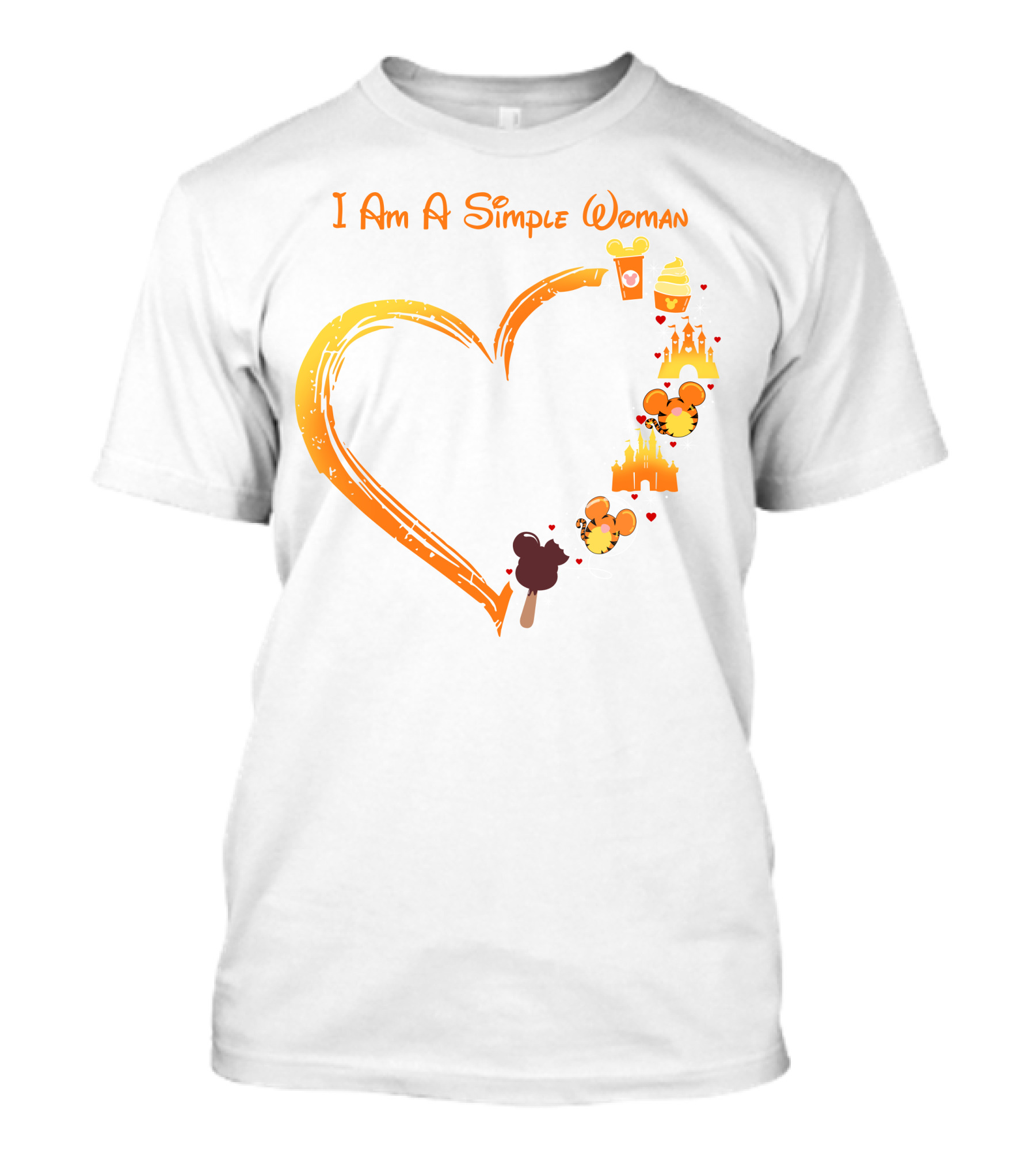 I Am A Simple Woman Mickey Treats Castle Heart T-Shirt
