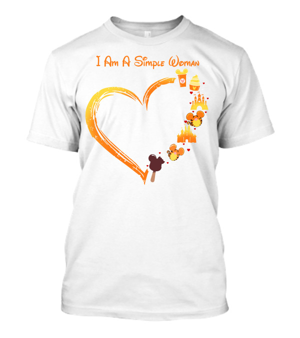 I Am A Simple Woman Mickey Treats Castle Heart T-Shirt