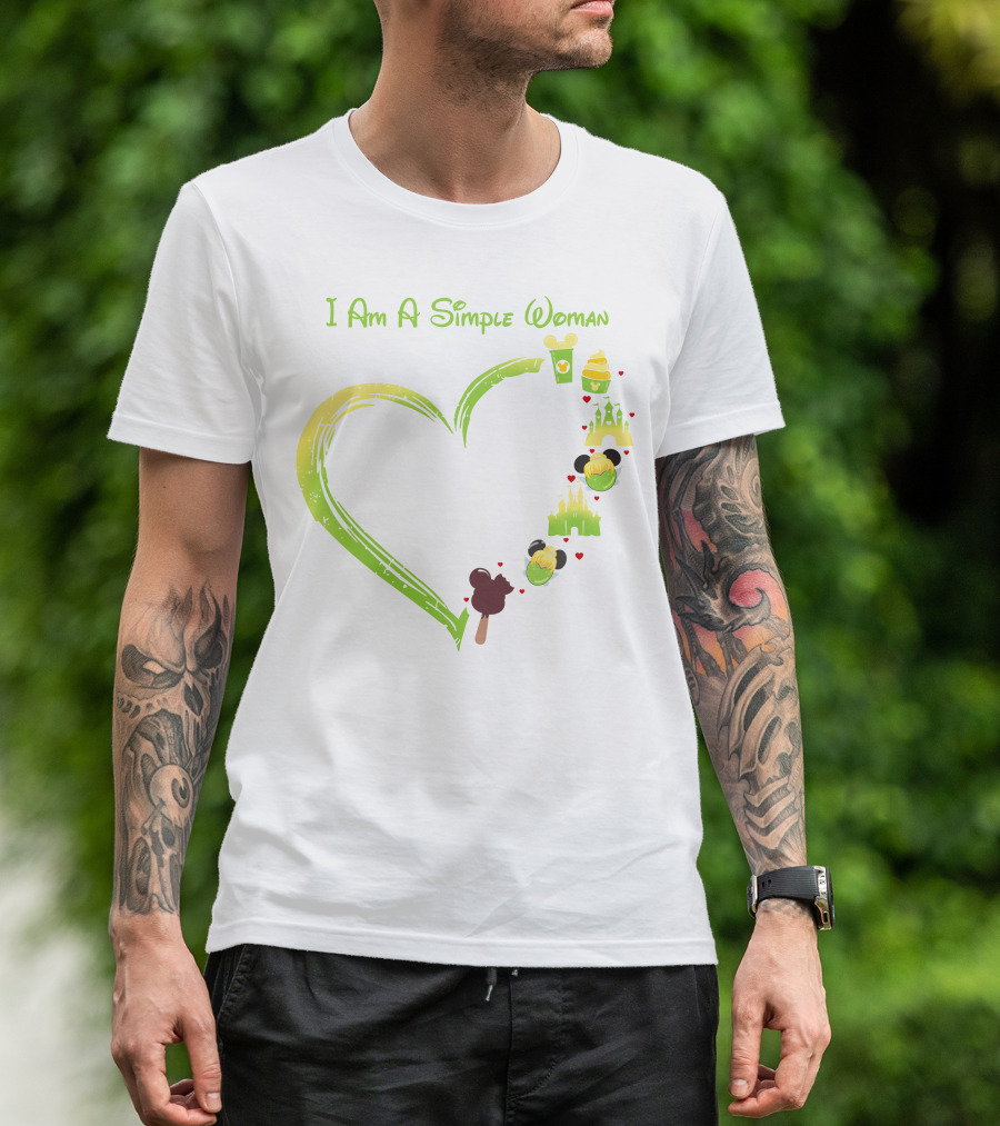 I Am A Simple Woman Tinkerbell Mickey Ears Castle Icons T-Shirt