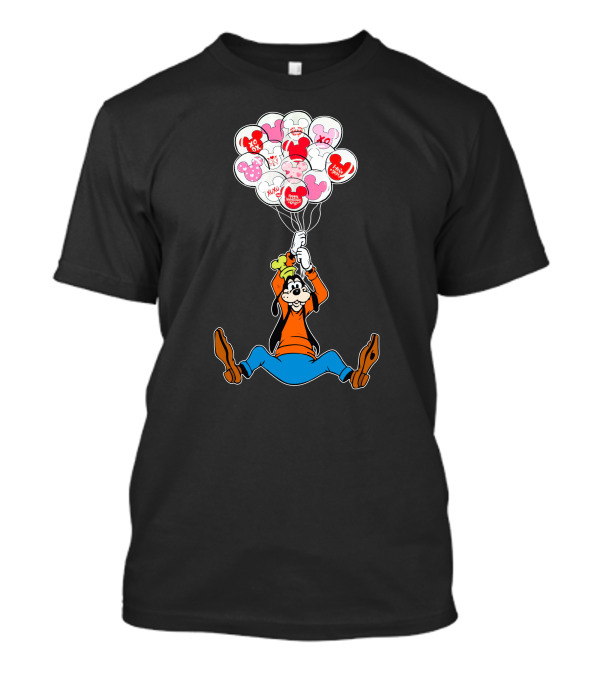 Goofy Balloons Mickey Love Valentine's Xo Hug Minnie Organic T-Shirt