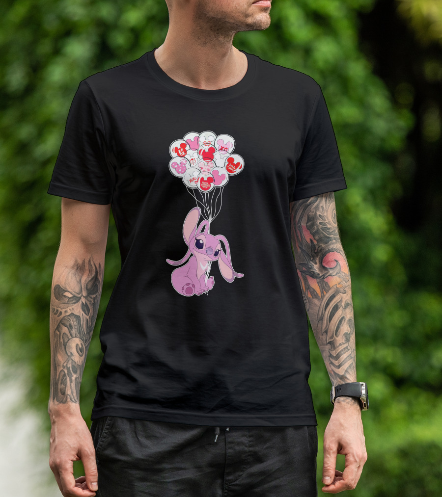 Angel Valentine's Day Balloons And Hearts T-Shirt