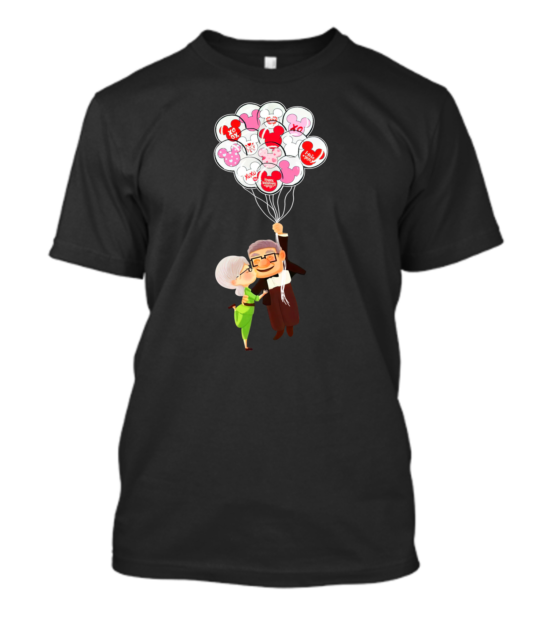 Carl And Ellie Up Balloons Love Adventure Minnie Mickey Mouse T-Shirt