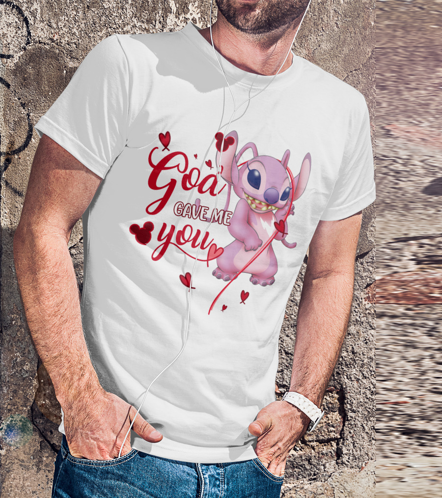 God Gave Me You Stitch And Hearts T-Shirt
