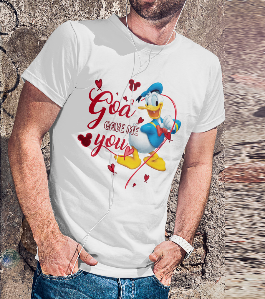 God Gave Me You Donald Duck Hearts Mickey Icons T-Shirt