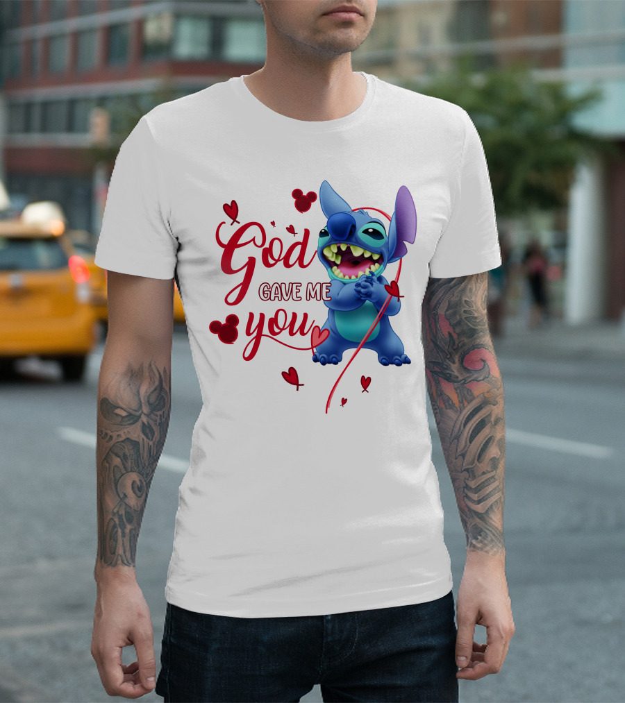 God Gave Me You Stitch Disney Hearts T-Shirt