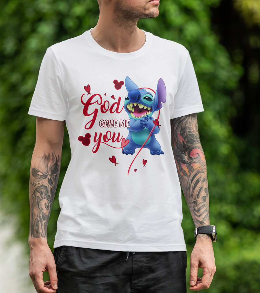 God Gave Me You Stitch Disney Hearts T-Shirt