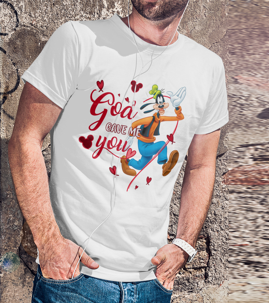 God Gave Me You Goofy Character Hearts Icons T-Shirt