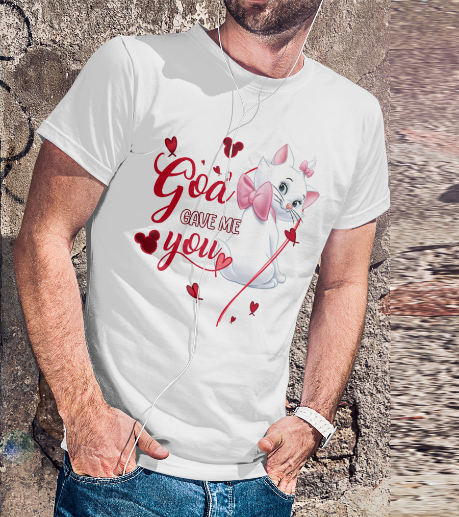 Marie Cat God Gave Me You Disney Hearts Bows T-Shirt