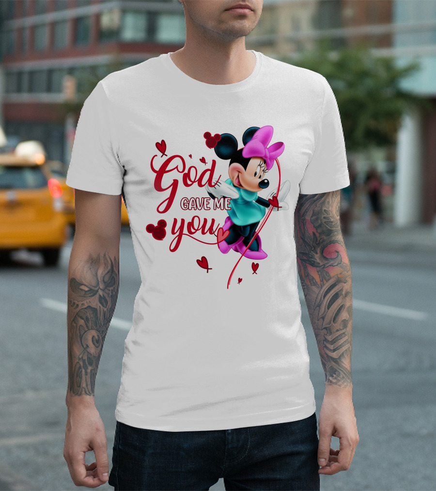 Minnie God Gave Me You Hearts And Bows T-Shirt