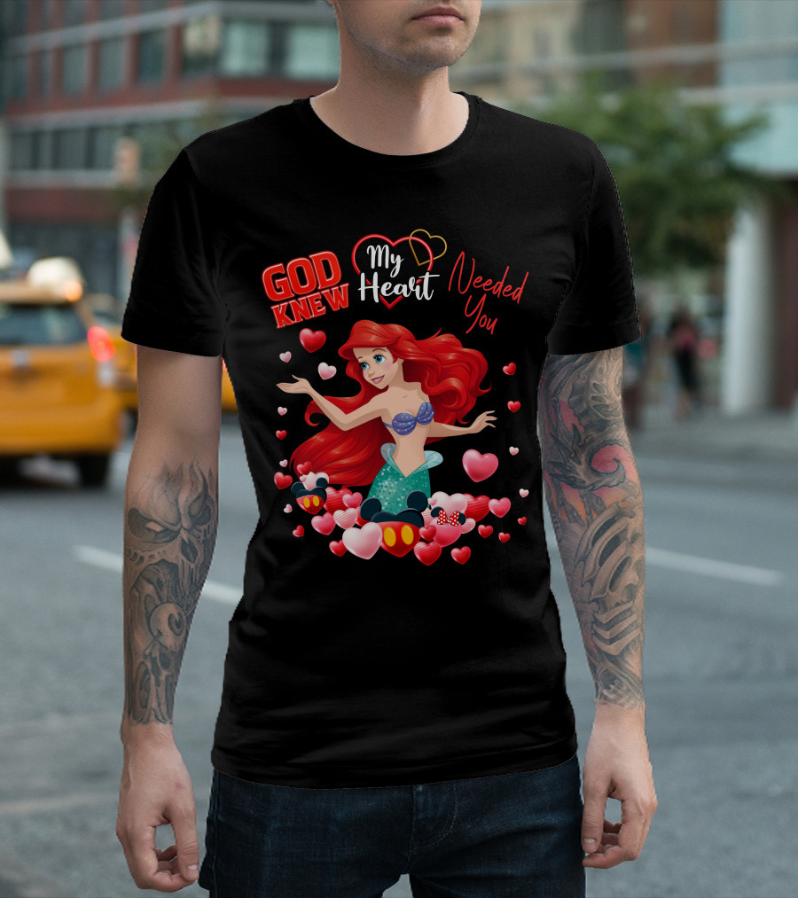 God Knew My Heart Needed You Ariel Minnie Mickey Hearts T-Shirt