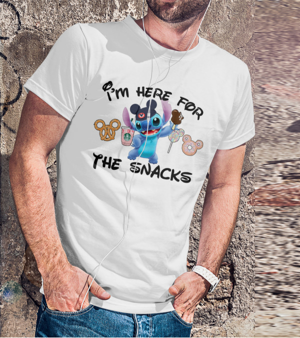 I'm Here For The Snacks Stitch Disney Treats T-Shirt