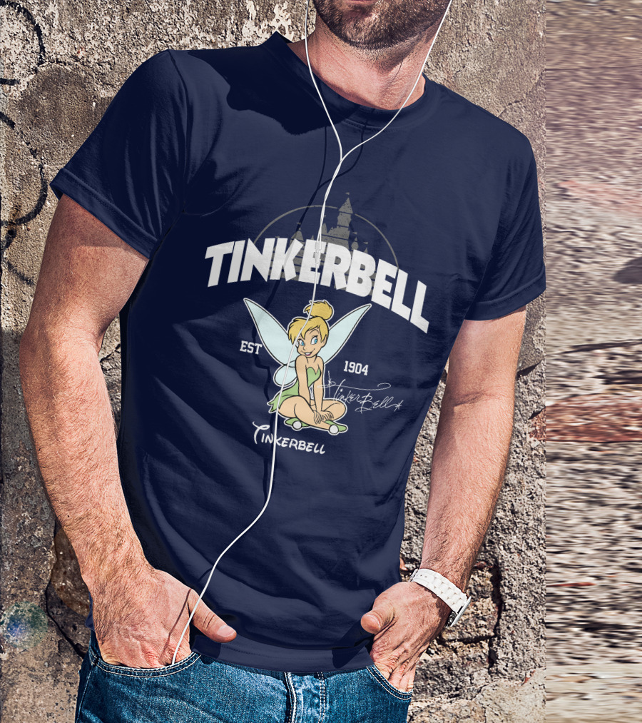 Tinkerbell Est 1904 Castle Background Disney Classic T-Shirt