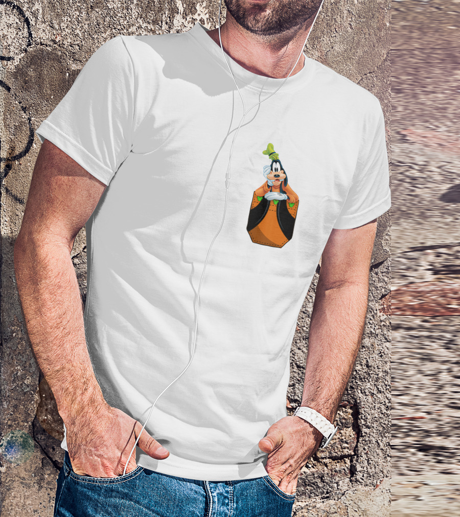 Goofy Disney Character In Pocket Style T-Shirt