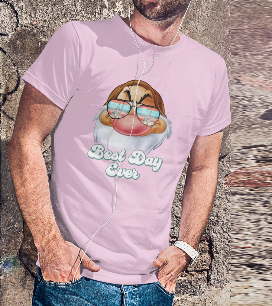 Best Day Ever Grumpy Dwarf Sunglasses Castle Scene T-Shirt