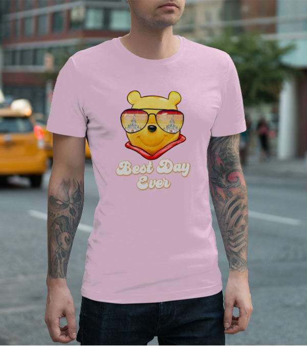 Best Day Ever Pooh Sunglasses Castle T-Shirt
