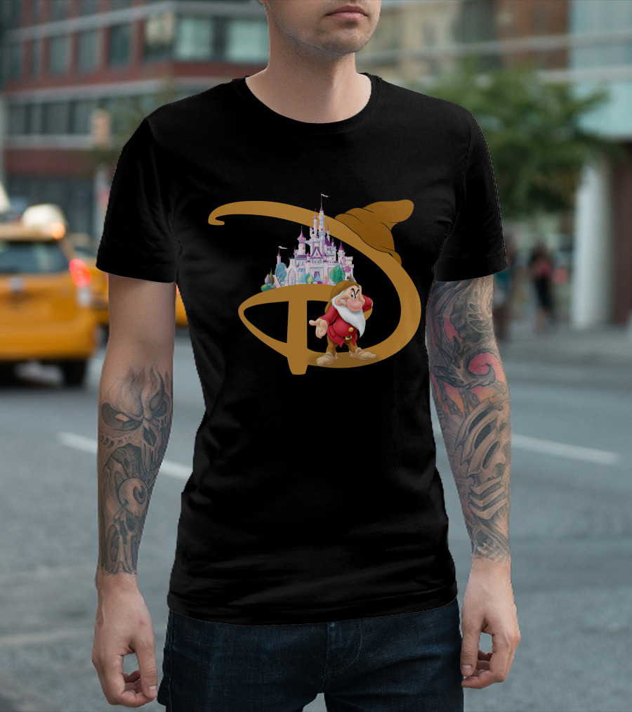 Grumpy With Castle And Character In Fantasy Setting T-Shirt